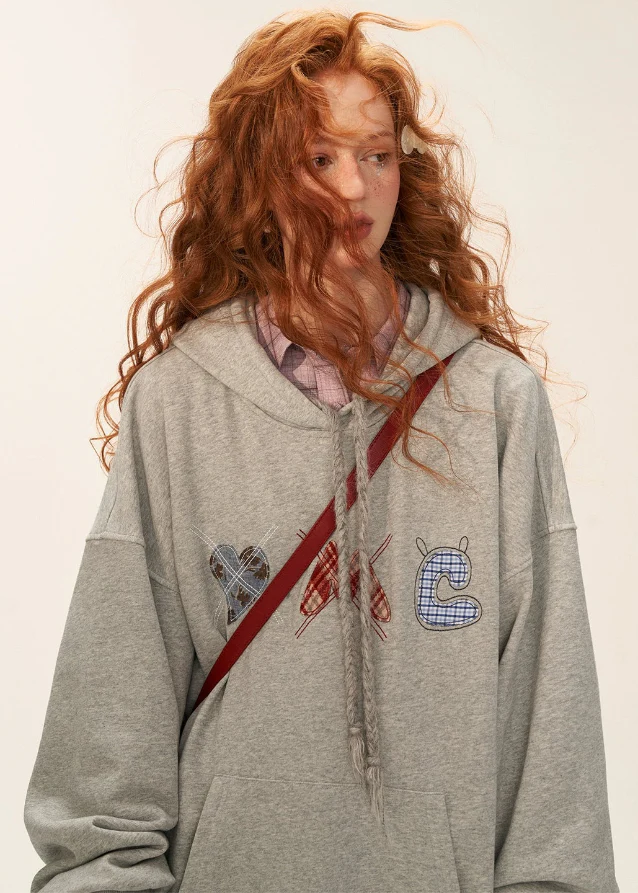 Plaid Patch Hoodie Dress - Image 3