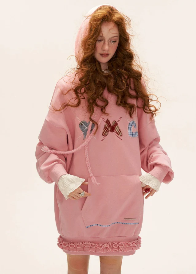 Plaid Patch Hoodie Dress - Image 4