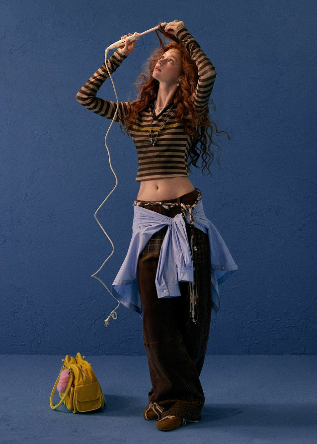 Plaid Print Denim - Image 3