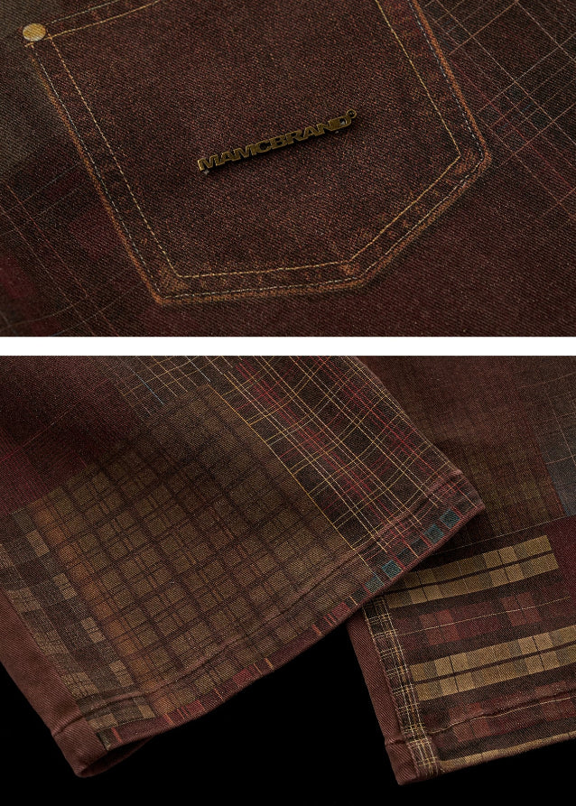 Plaid Print Denim - Image 4