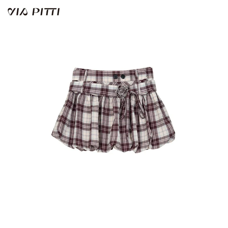 Plaid shirt & puffy skirt fashion suit female - Image 7