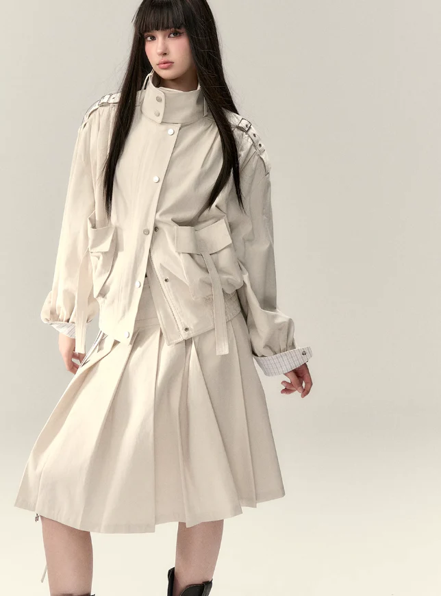 Plaid Splicing Pocket Jacket Suit - Image 5