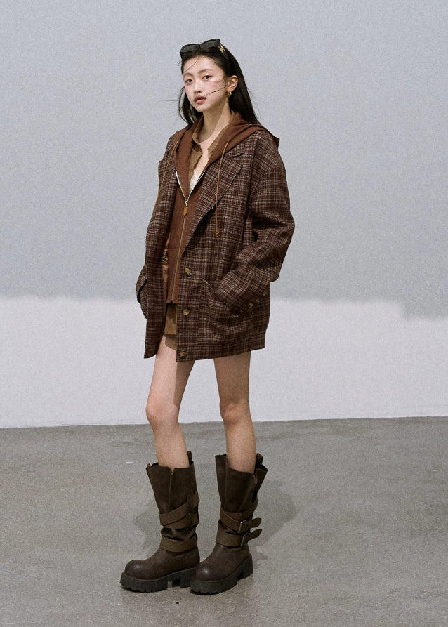 Plaid Wool Coat - Image 2