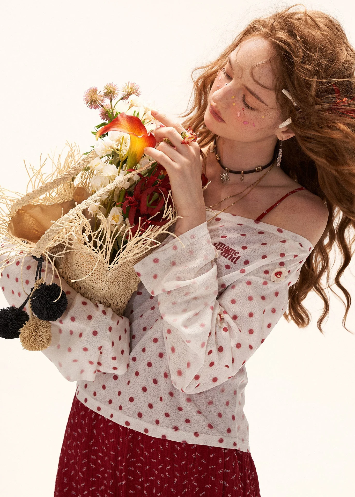 Polka Bloom Sheer Blouse - Image 2