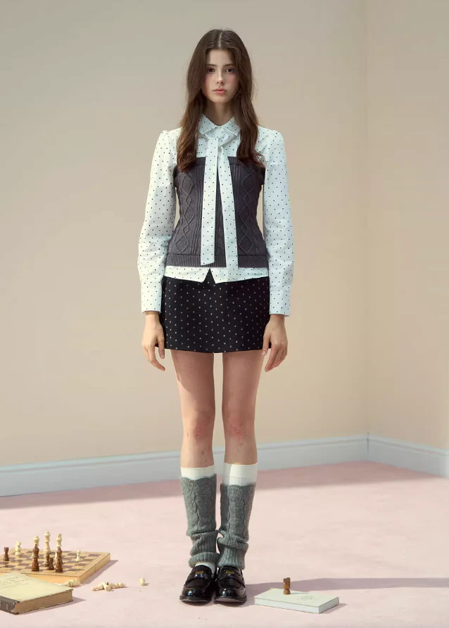 Polka Dot Bow-Tie Patchwork Set - Image 9