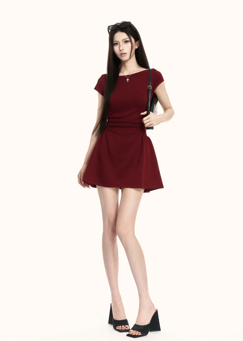 Precision Boat Neck Mini Dress - Image 7