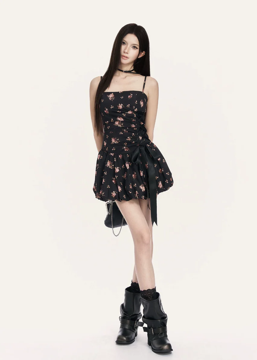 Precision Floral Bow Mini Dress - Image 7