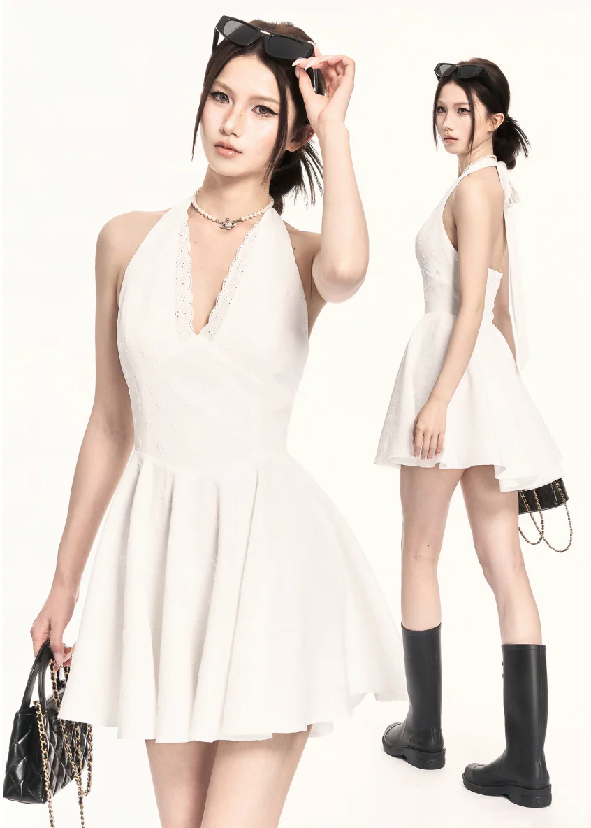 Precision Halter A-Line Mini Dress - Image 10