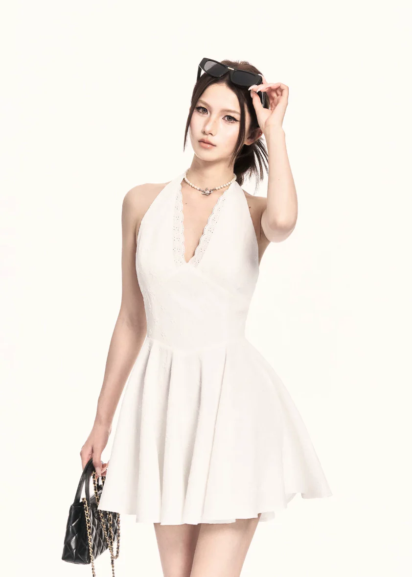 Precision Halter A-Line Mini Dress - Image 6