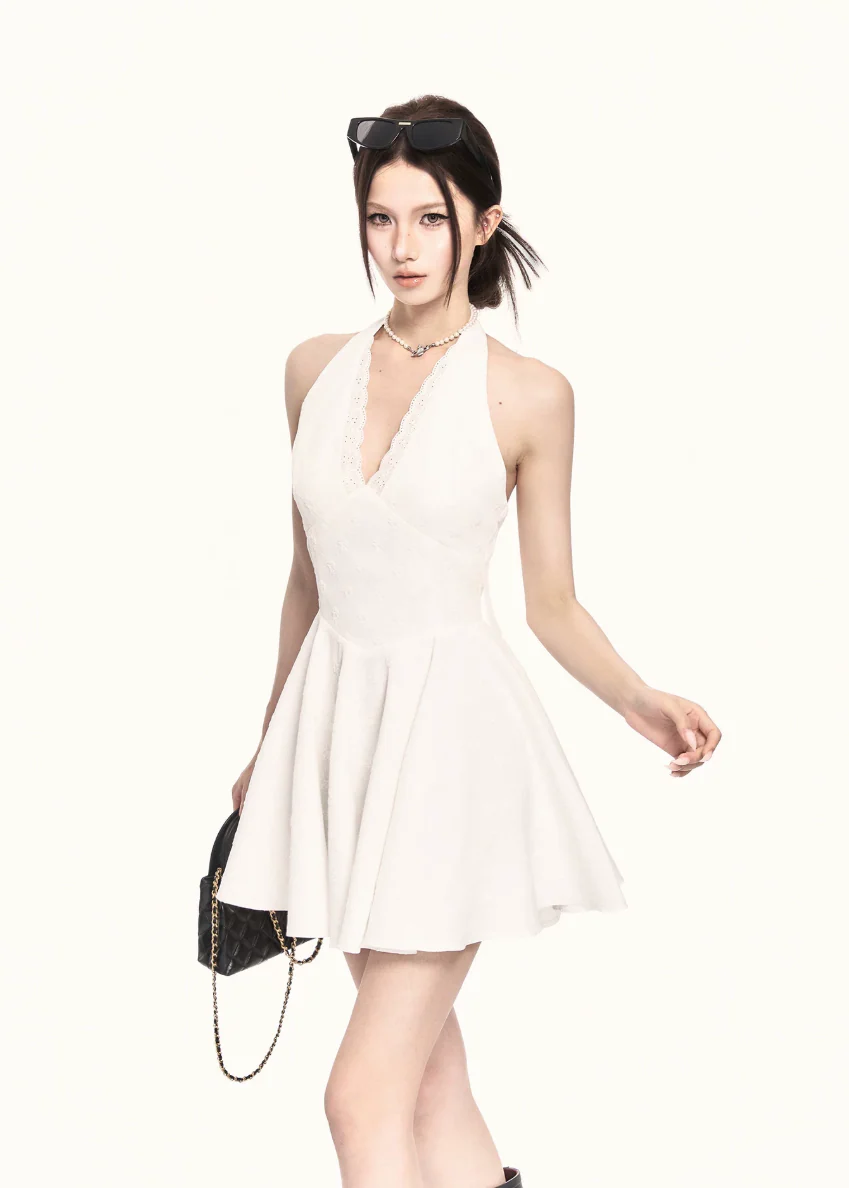 Precision Halter A-Line Mini Dress - Image 8