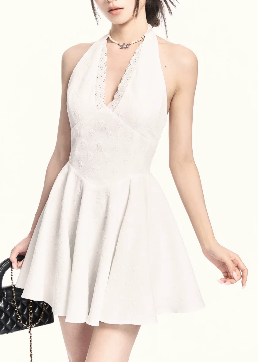 Precision Halter A-Line Mini Dress - Image 9