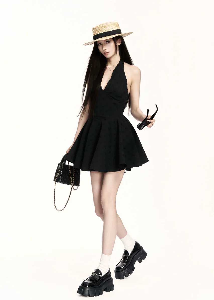 Precision Halter Cut-Out Mini Dress - Image 6