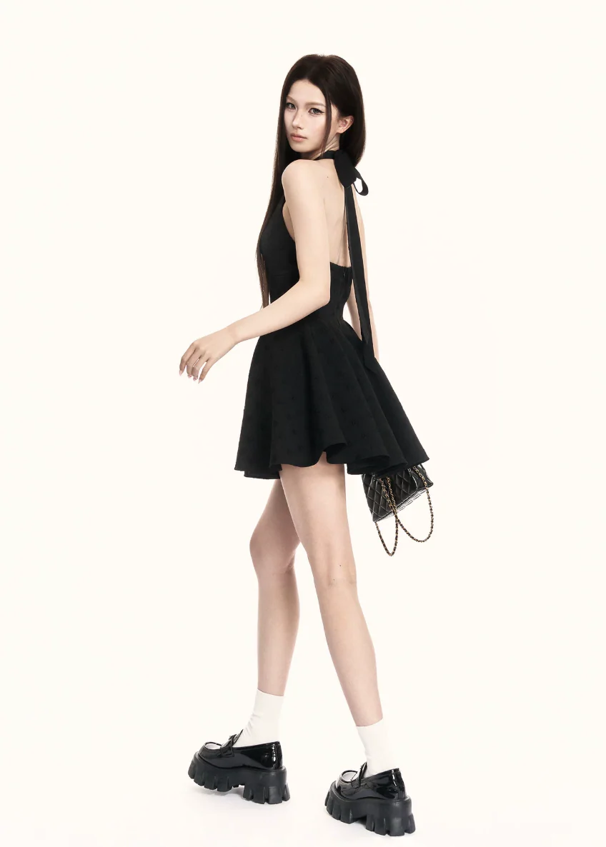 Precision Halter Cut-Out Mini Dress - Image 8