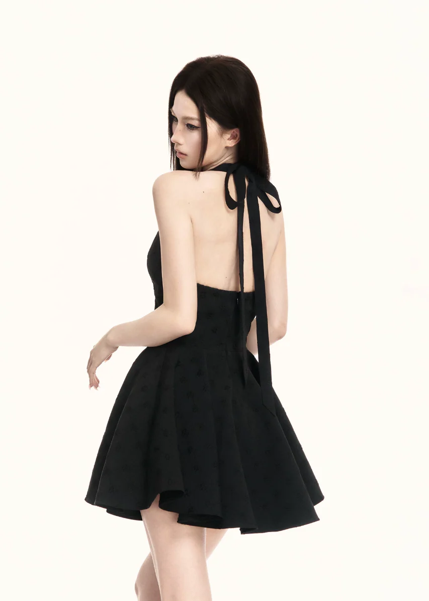Precision Halter Cut-Out Mini Dress - Image 9