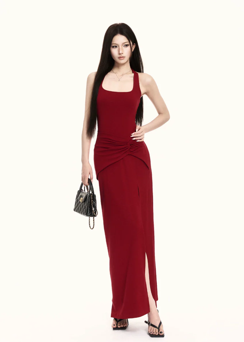 Precision Halter Knit Maxi Dress - Image 4