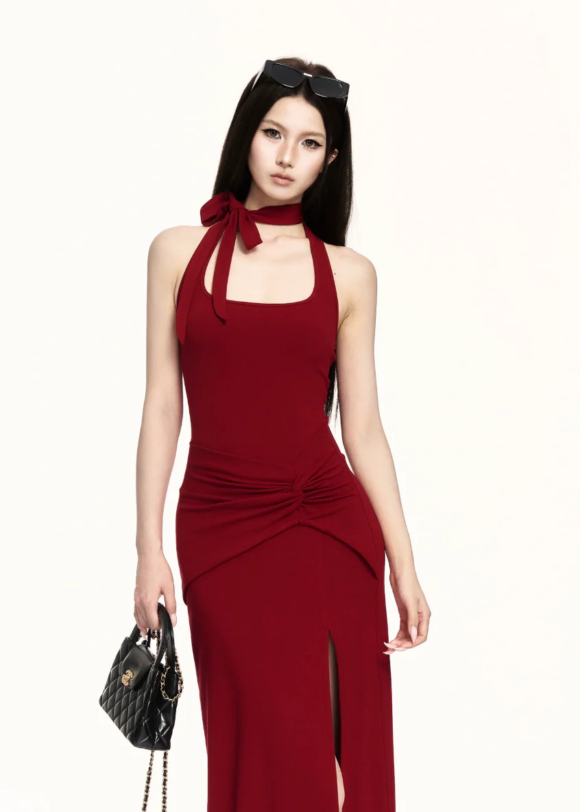 Precision Halter Knit Maxi Dress - Image 6