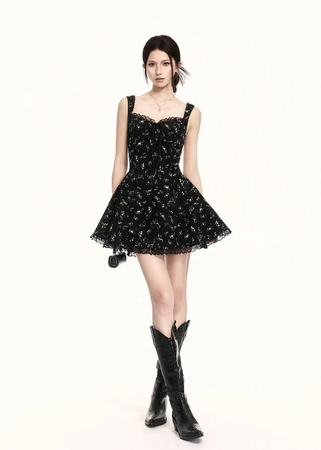 Precision Square Neck Mini Dress