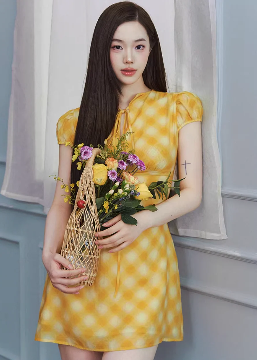 Provence Check Tea Dress