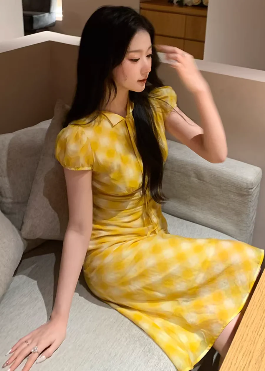 Provence Check Tea Dress - Image 2