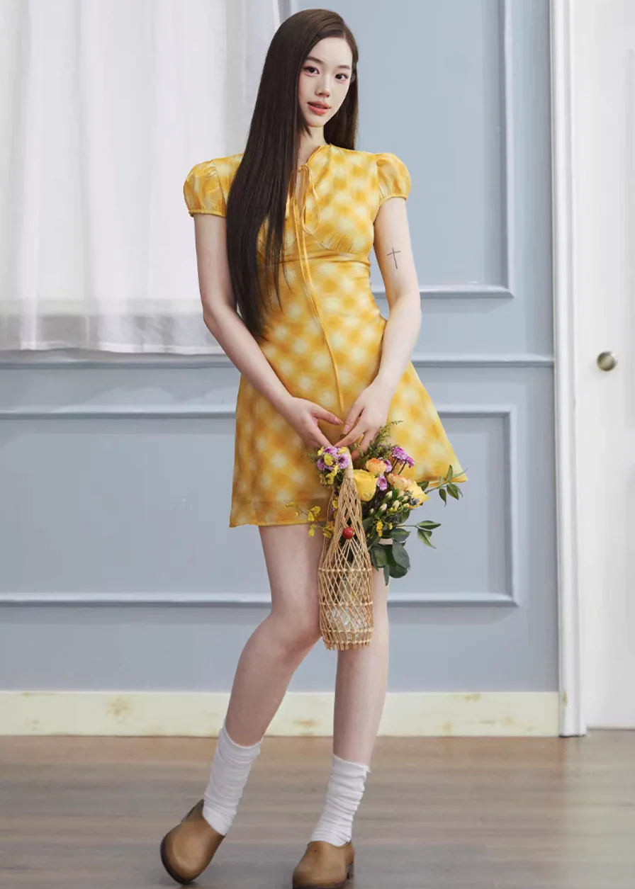 Provence Check Tea Dress - Image 6