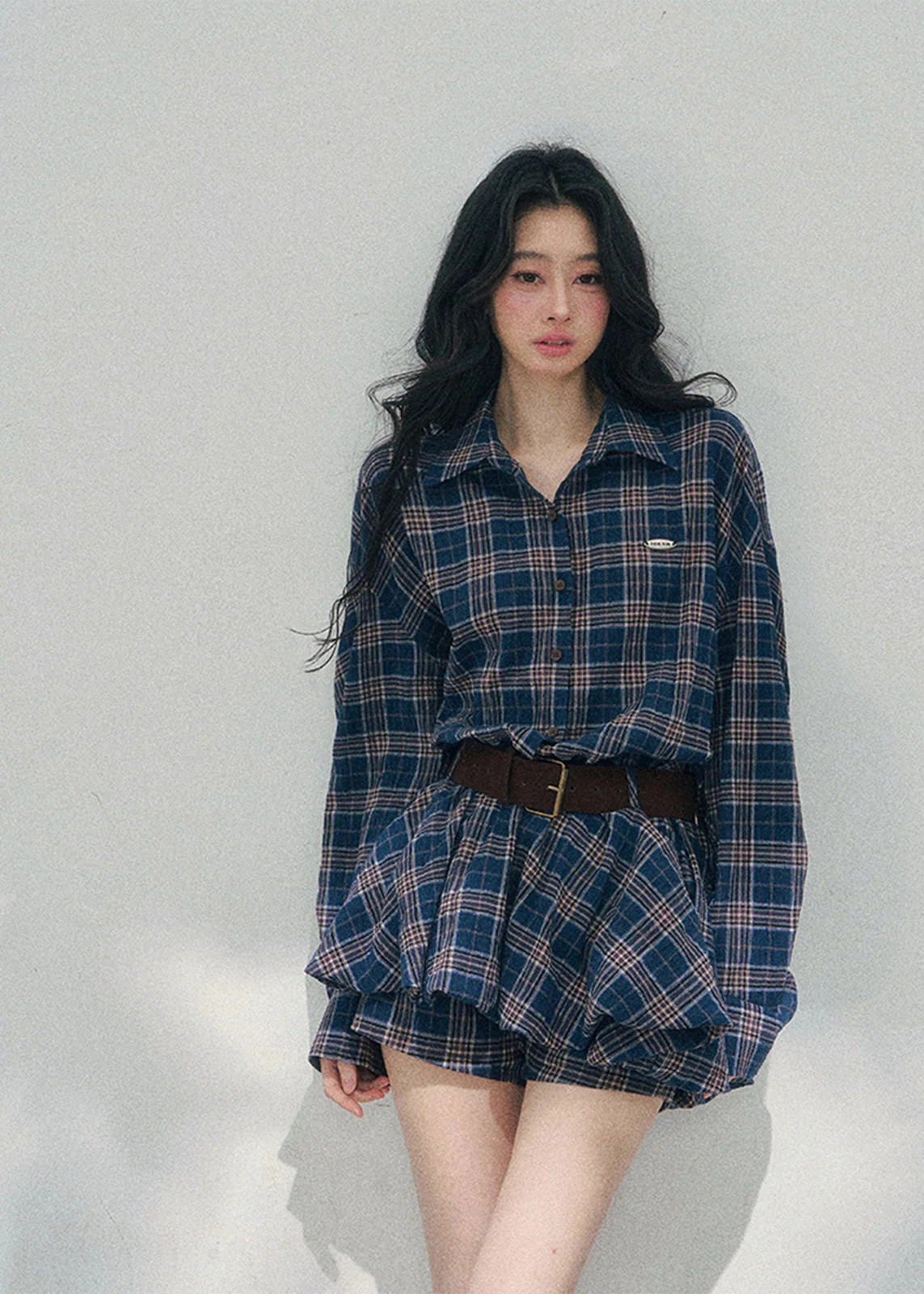 Rain Pane Plaid Shirt Dress - Image 10