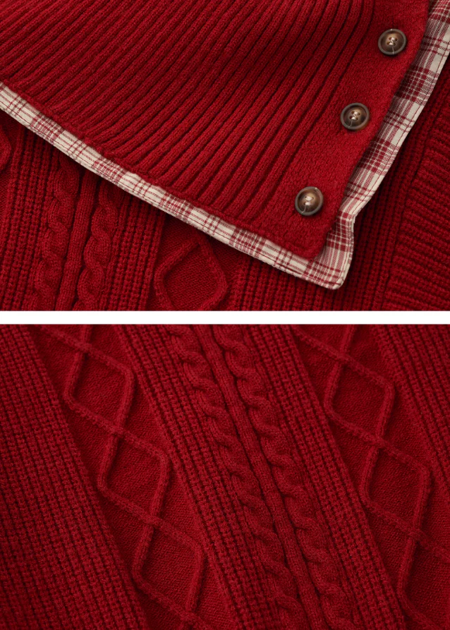 Red Patchwork Sweater - Image 10