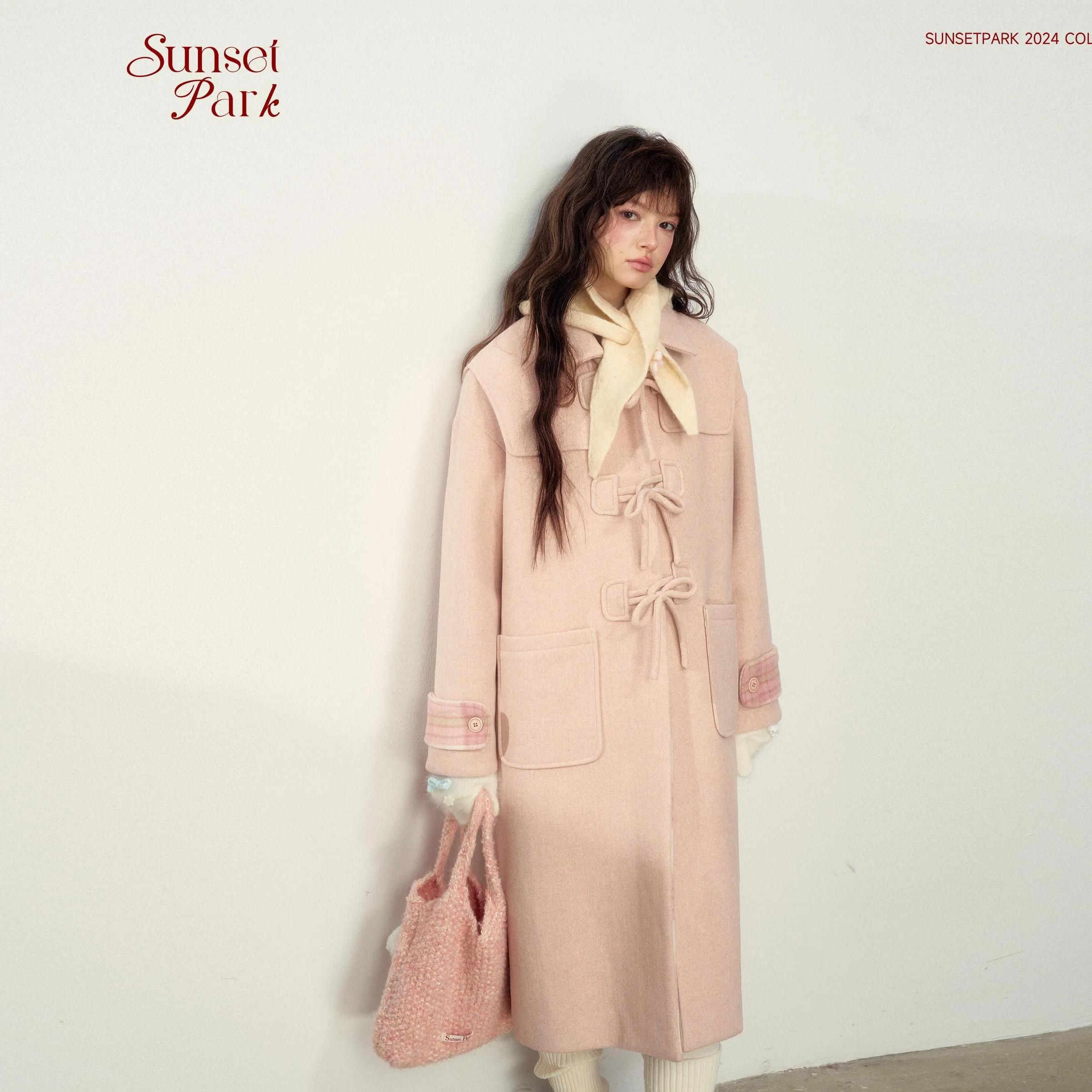 Retro Bear Bow Wool Horn Button Coat - Image 7
