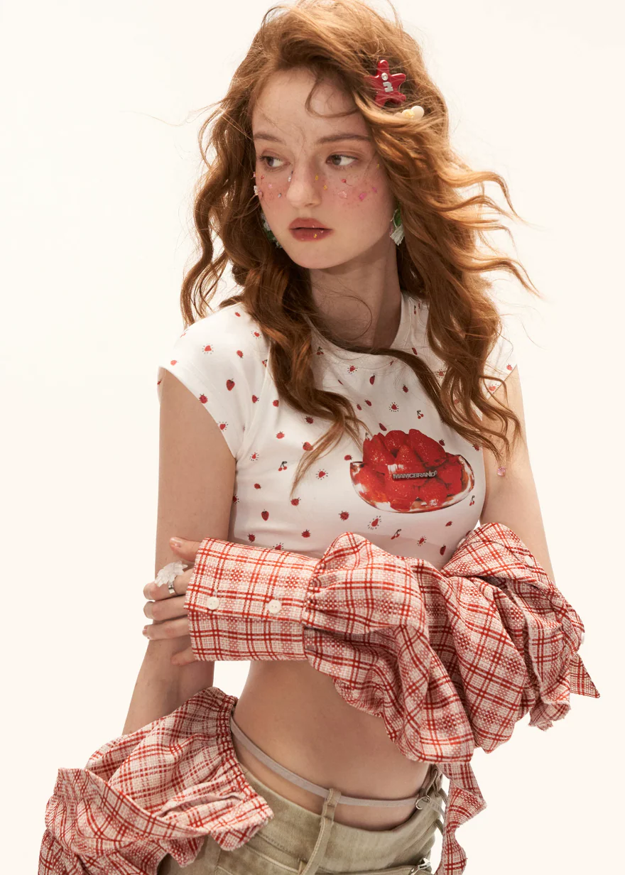 Retro Bloom Plaid Blouse - Image 9