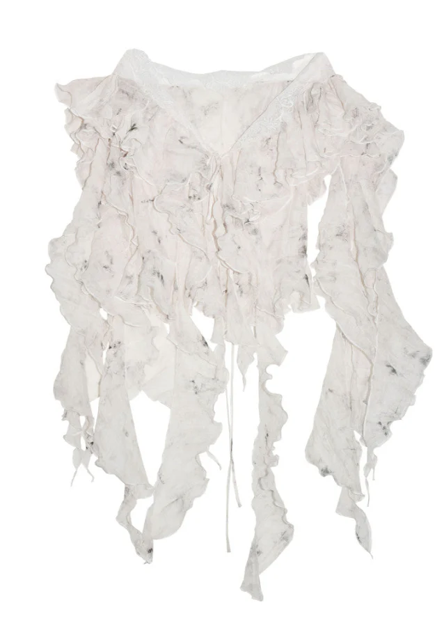 Retro Fairy Plant Dye Ruffle Top - Image 4