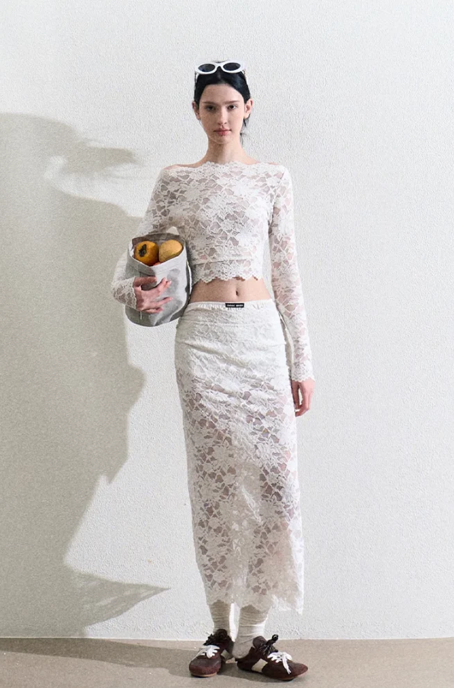 Retro Lace Top & Skirt Set - Image 12