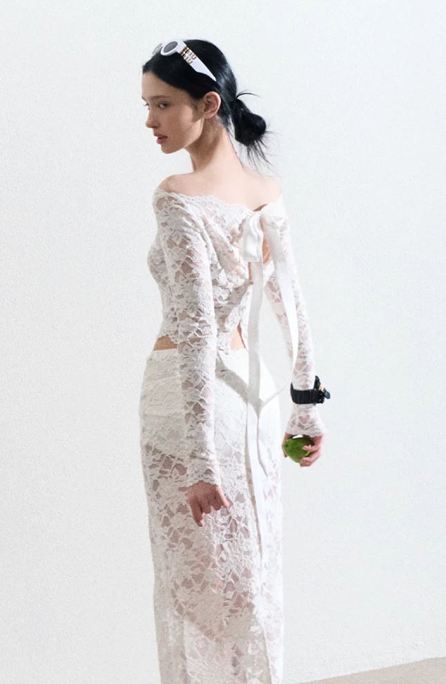 Retro Lace Top & Skirt Set - Image 6
