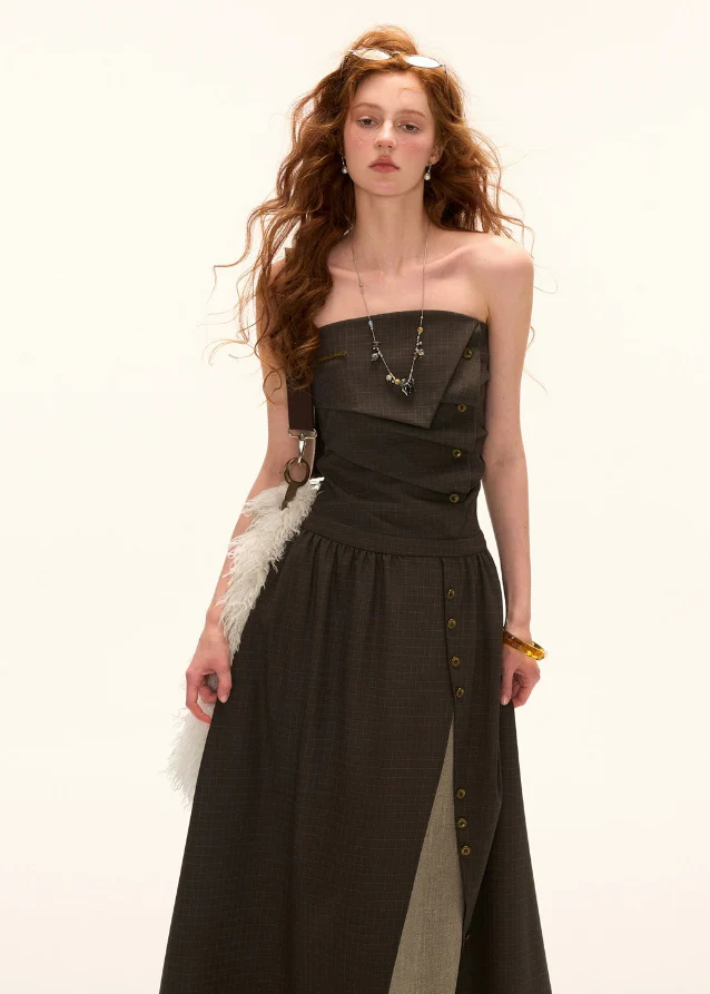 Retro Layered Bandeau Dress