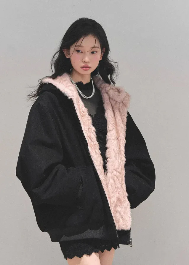 Reverie Reversible Plush Hood Jacket - Image 11