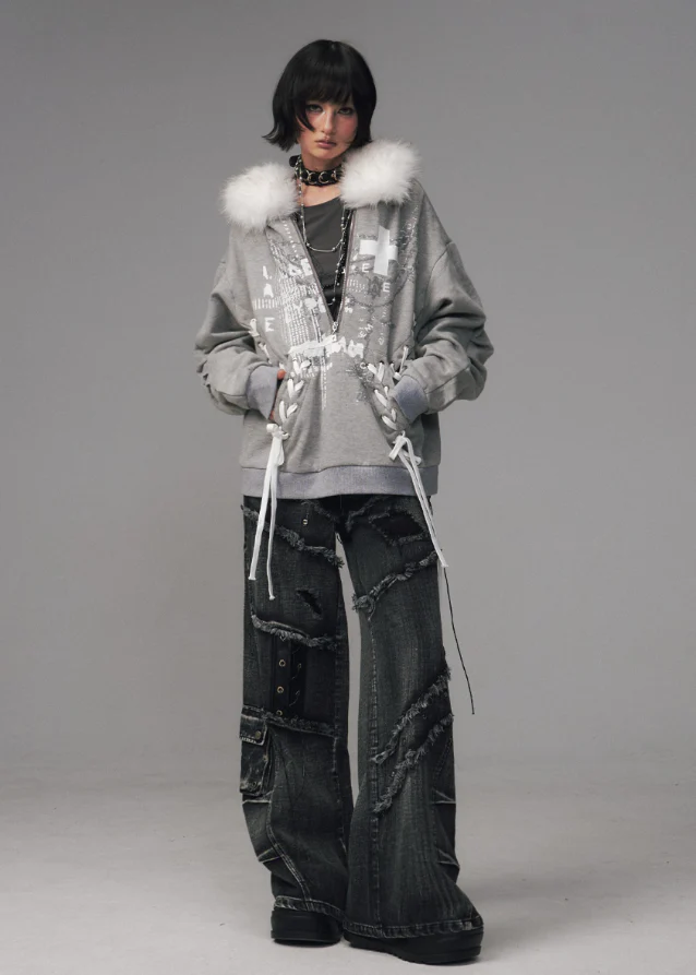 Riot Winter Lace-Up Hoodie - Image 2