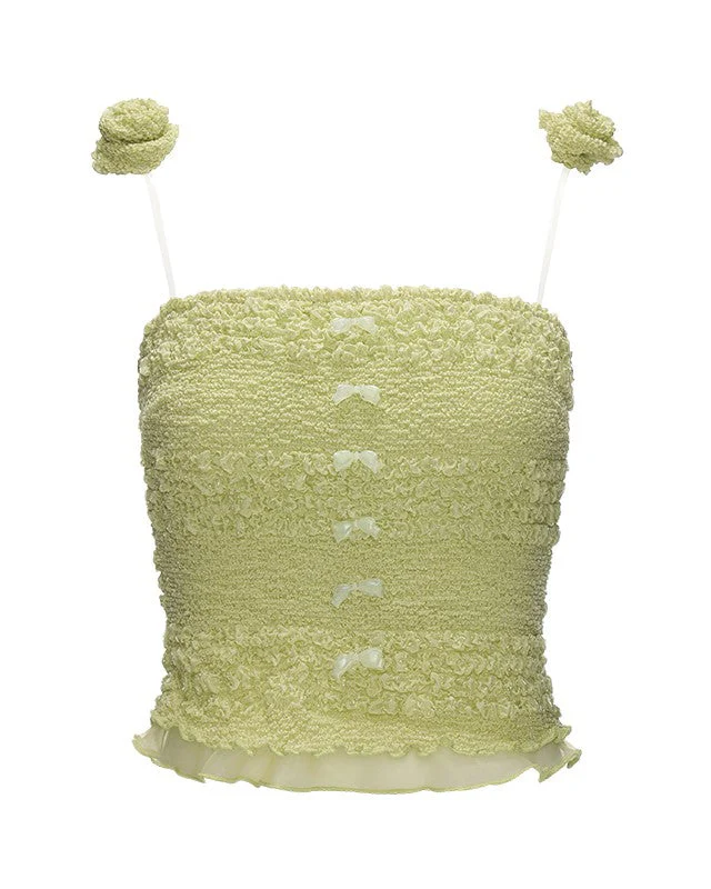Rose Shoulder Strap Pulling Strap Tank Top - Image 11