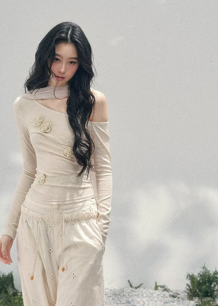 Rose Whisper Off-Shoulder Lace Top - Image 3