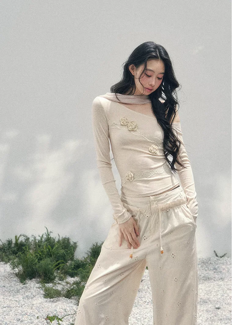 Rose Whisper Off-Shoulder Lace Top - Image 4