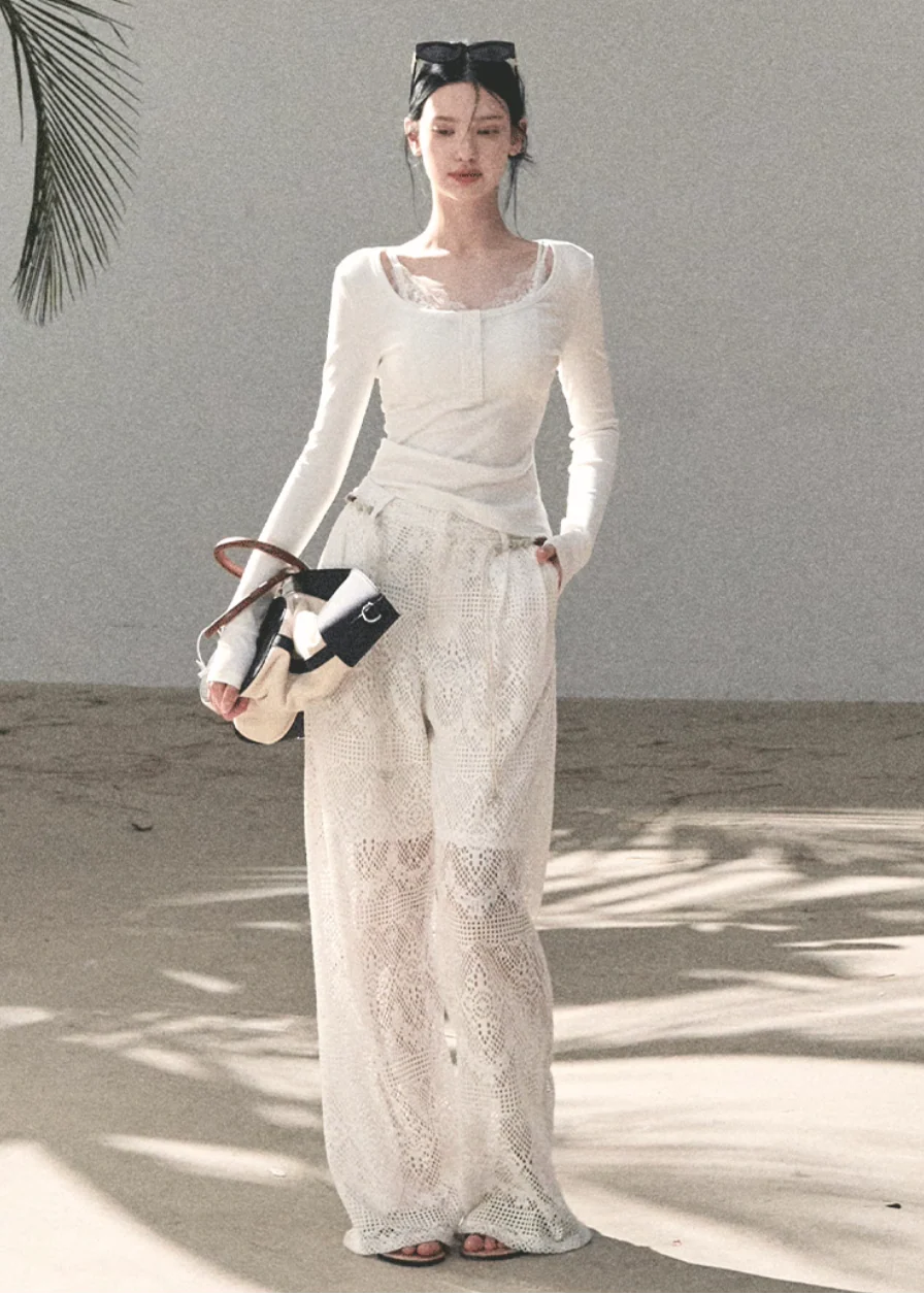 Sand & Shoal Crochet Lace Pants