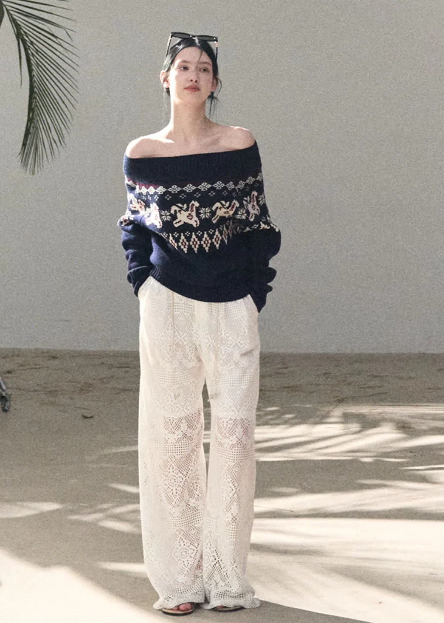 Sand & Shoal Crochet Lace Pants - Image 3