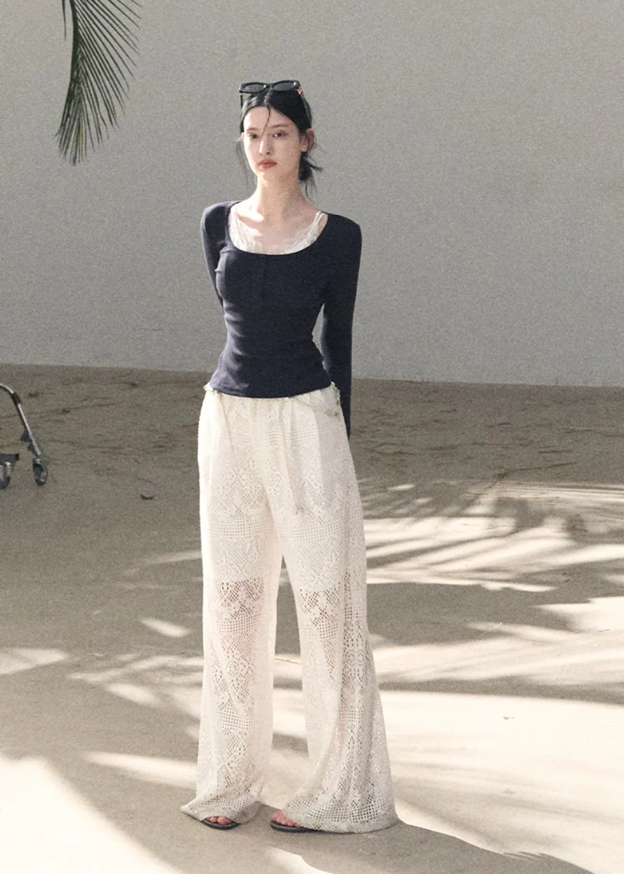 Sand & Shoal Crochet Lace Pants - Image 6