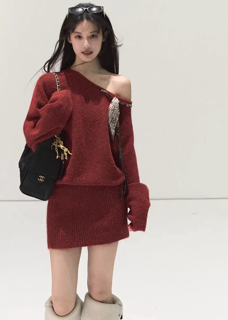 Scarlet Whisper Knit Dress - Image 3