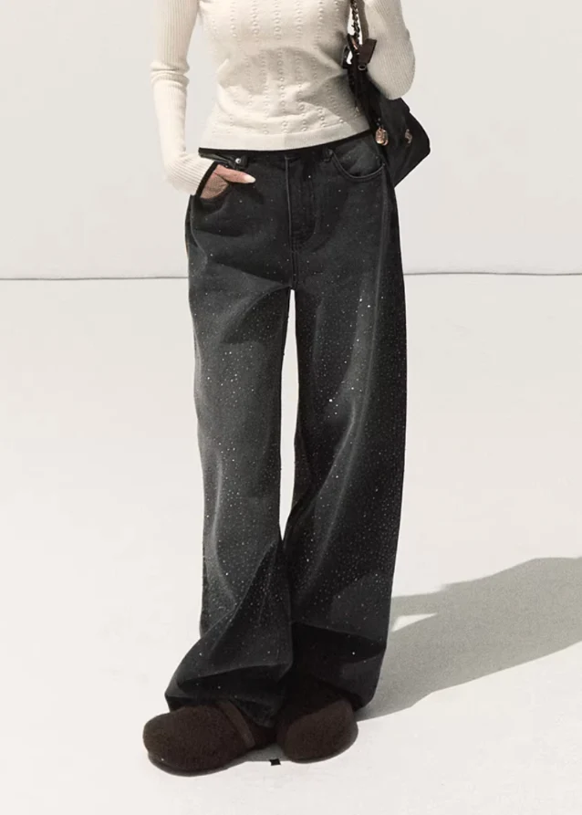 Shadow Crystal Loose Jeans