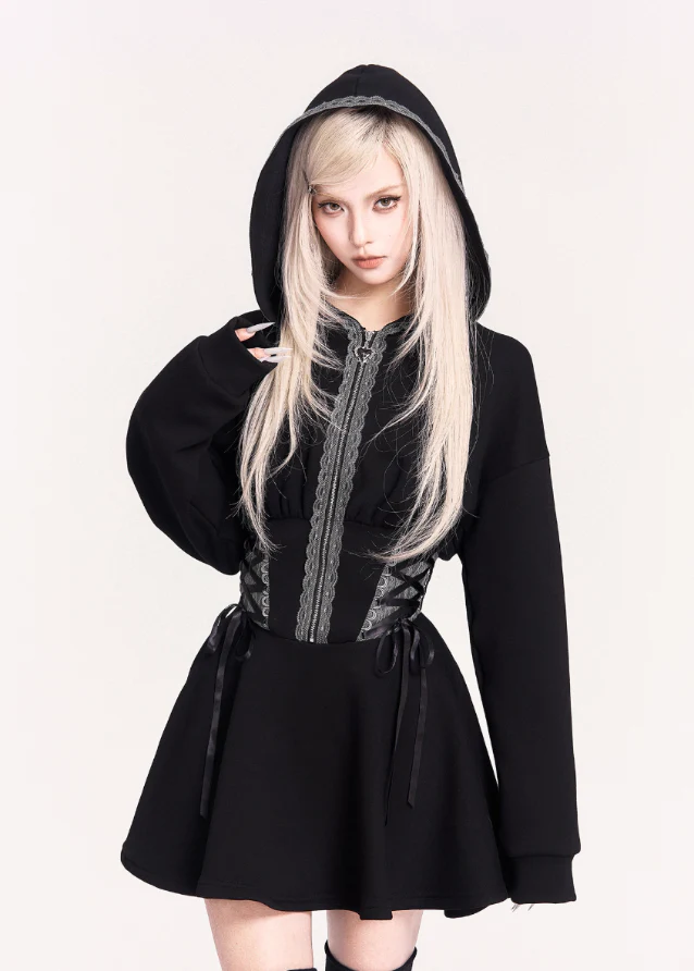 Shadow Oath Witchcore Hoodie Dress