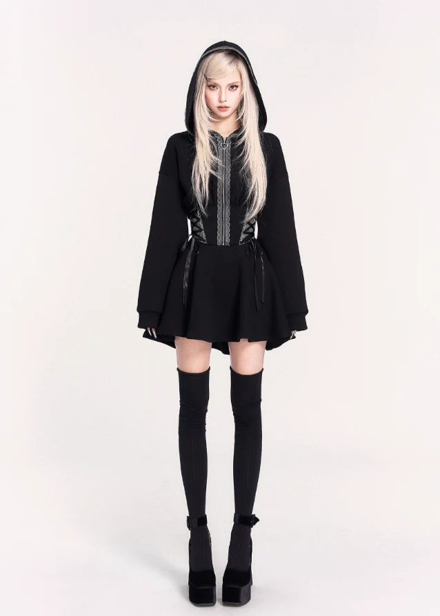 Shadow Oath Witchcore Hoodie Dress - Image 4