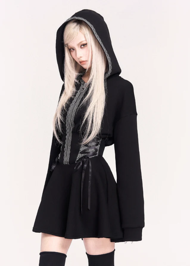 Shadow Oath Witchcore Hoodie Dress - Image 5