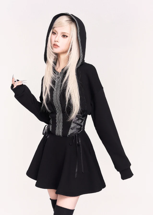 Shadow Oath Witchcore Hoodie Dress - Image 6