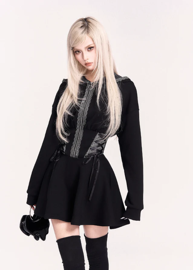 Shadow Oath Witchcore Hoodie Dress - Image 8