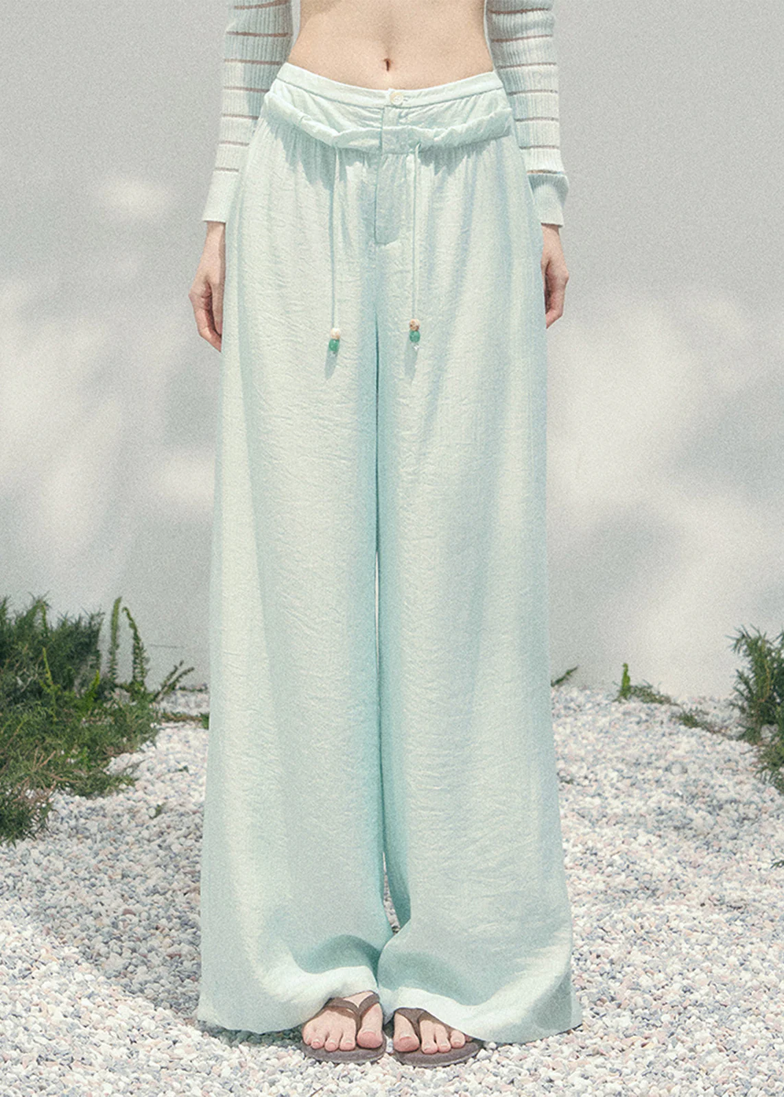 Shallow Mist Embroidered Pants - Image 4