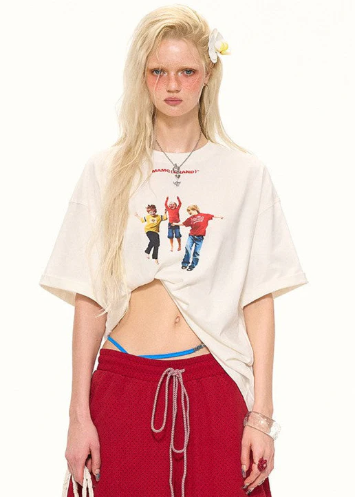 Loose Fit Round Neck Tee - Image 2
