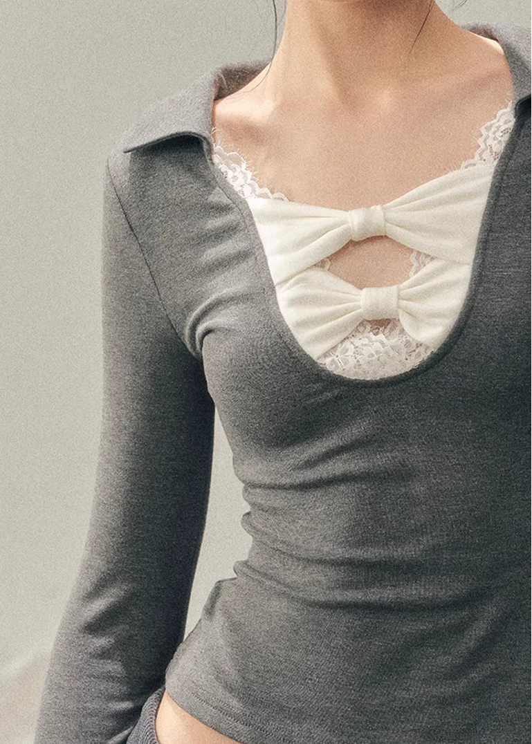 Silent Aftermath Lace Bow Top - Image 10